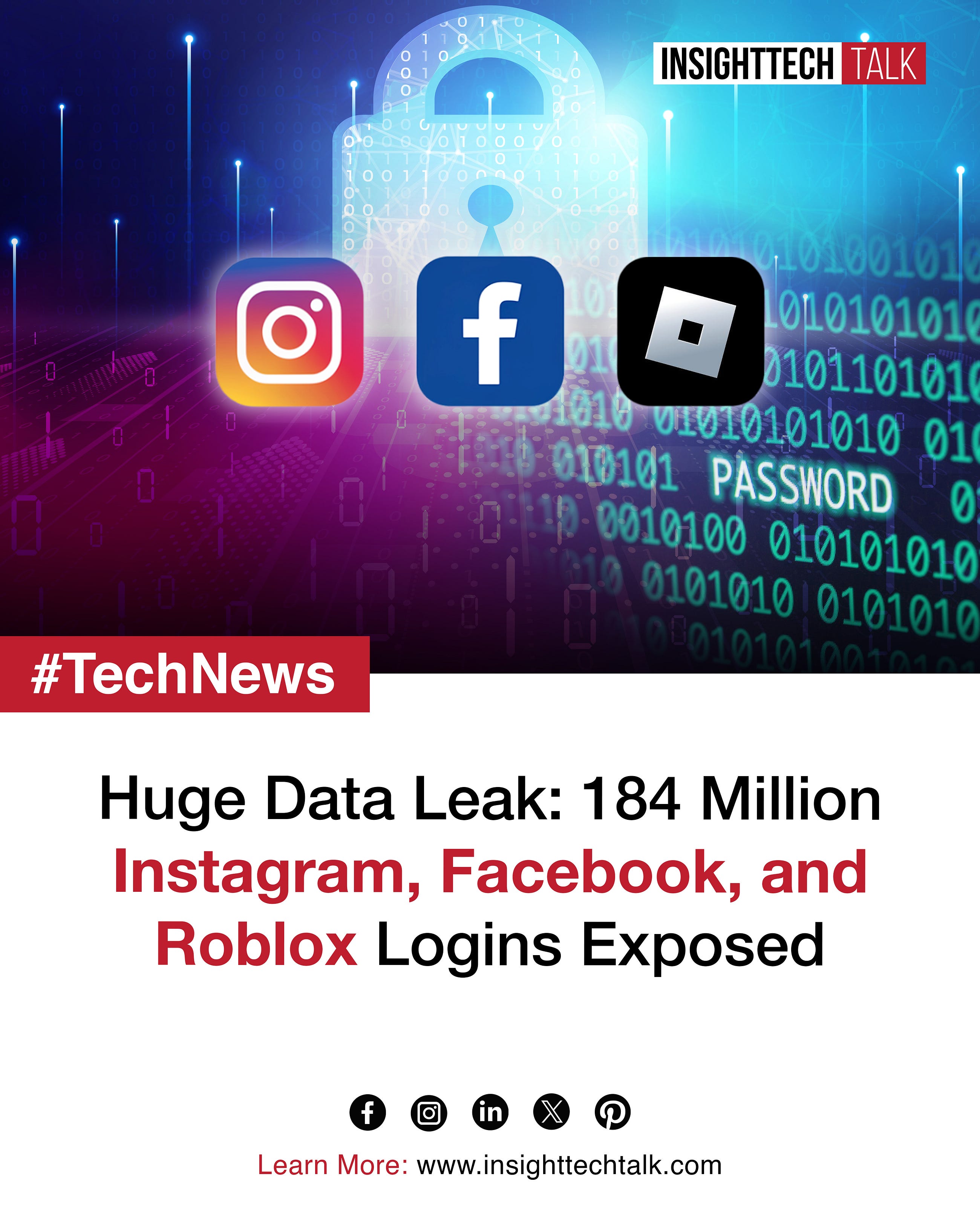 ️ 184 Million Login Credentials Leaked: Instagram, Facebook, and Roblox Users at Risk