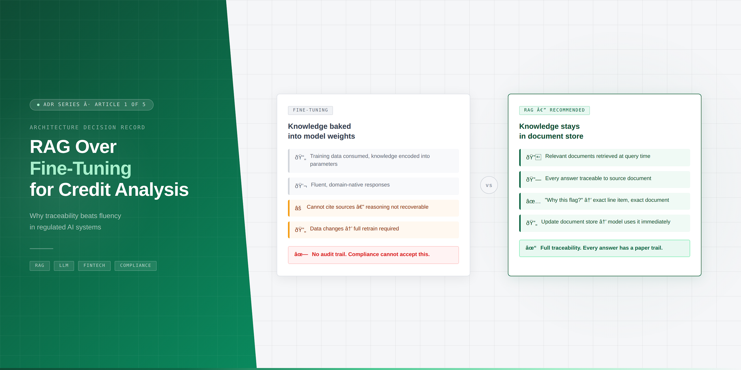 Why I Recommend RAG Over Fine-Tuning for Credit Analysis