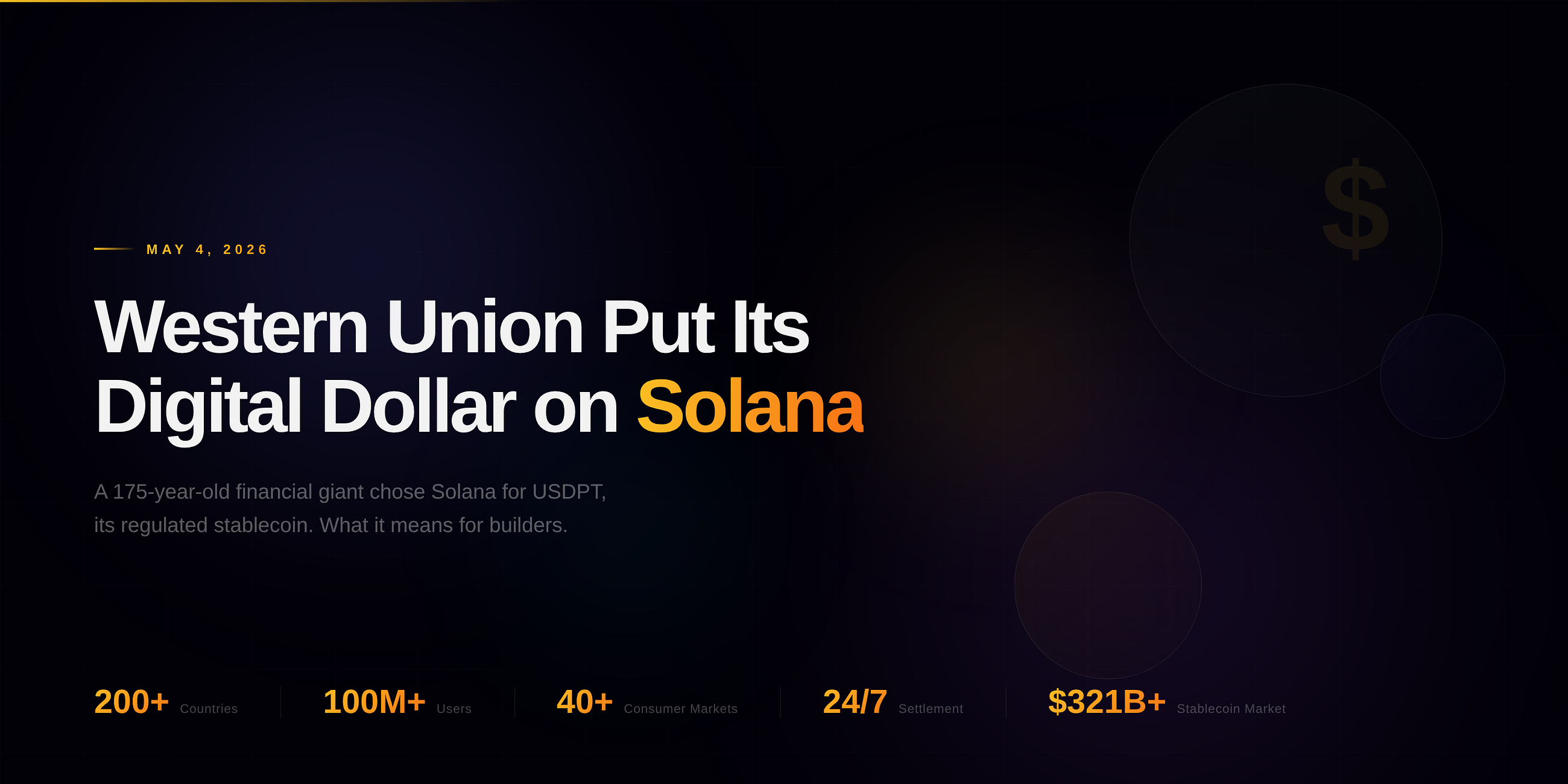 Western Union Just Launched a Stablecoin on Solana.