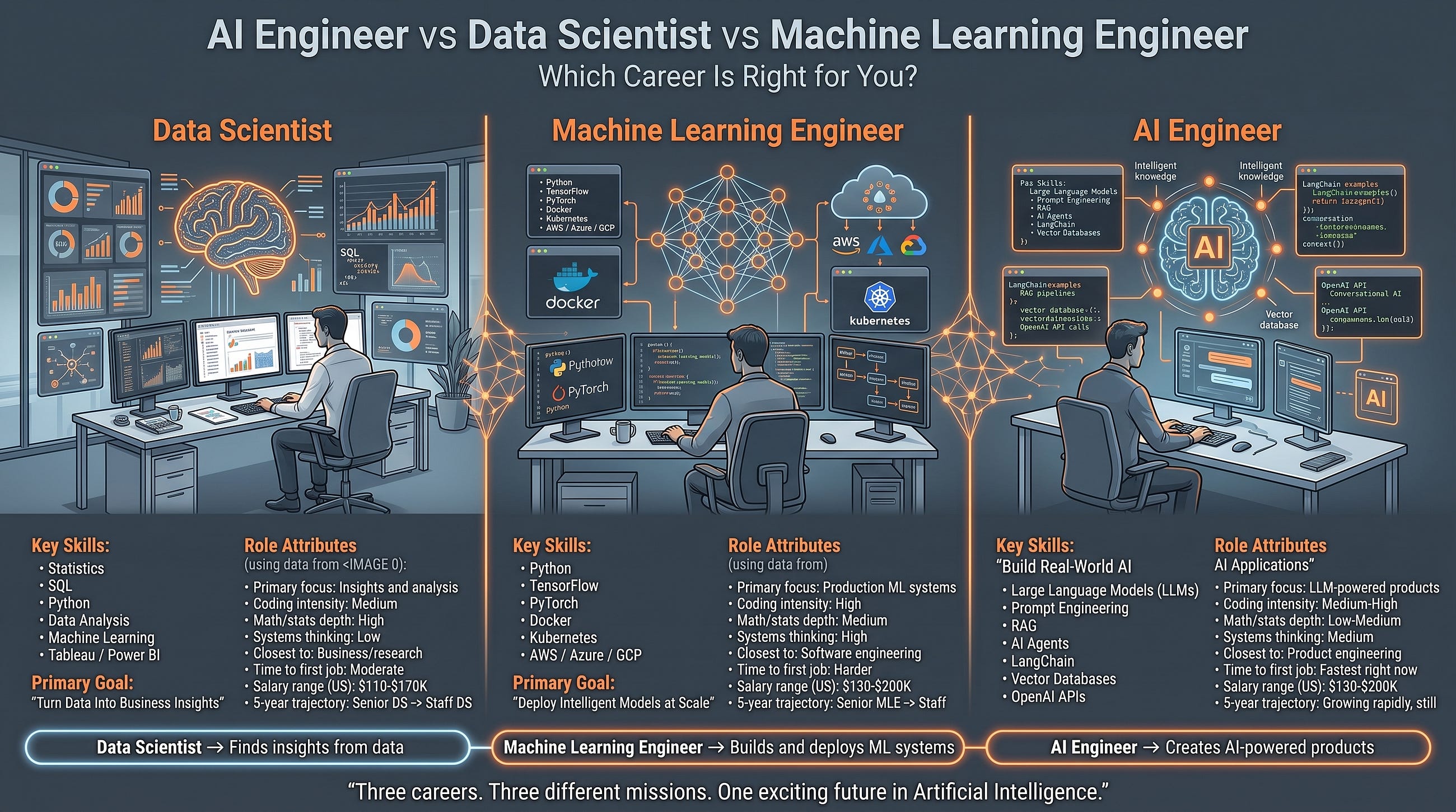 AI Engineer vs Data Scientist vs Machine Learning Engineer: Which Career Is Right for You?
