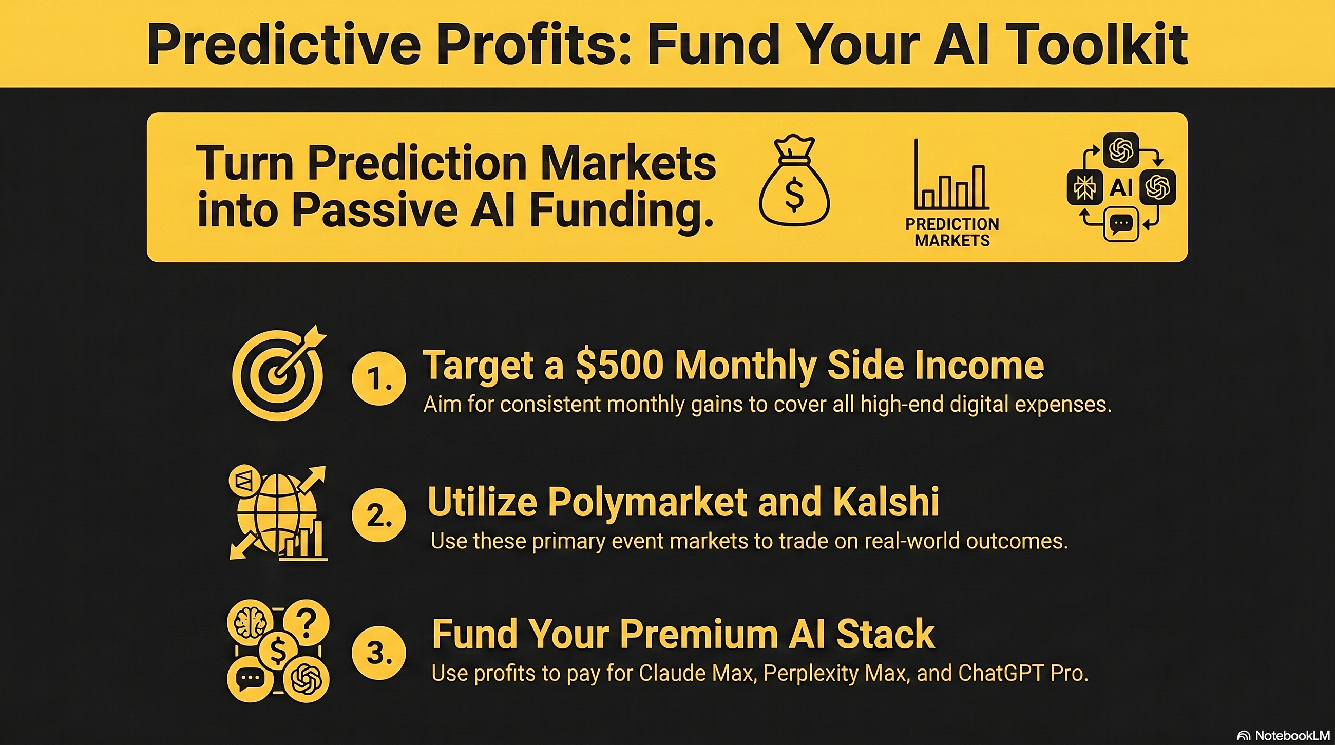 Turning Polymarket and Kalshi Into a $500 Monthly Side Income to Fund Claude Max, Perplexity Max…