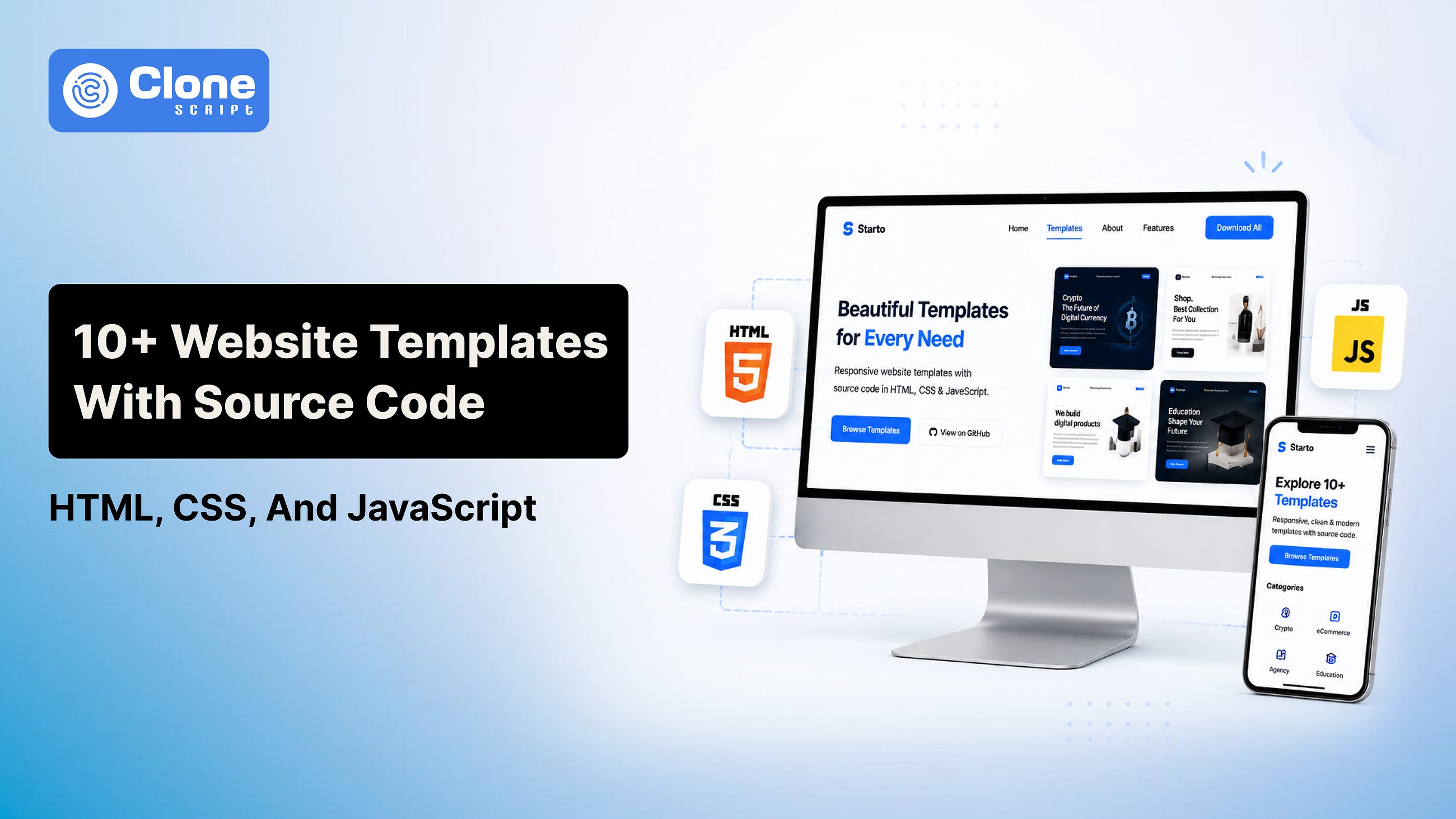 10+ Website Templates With Source Code in HTML, CSS & JS