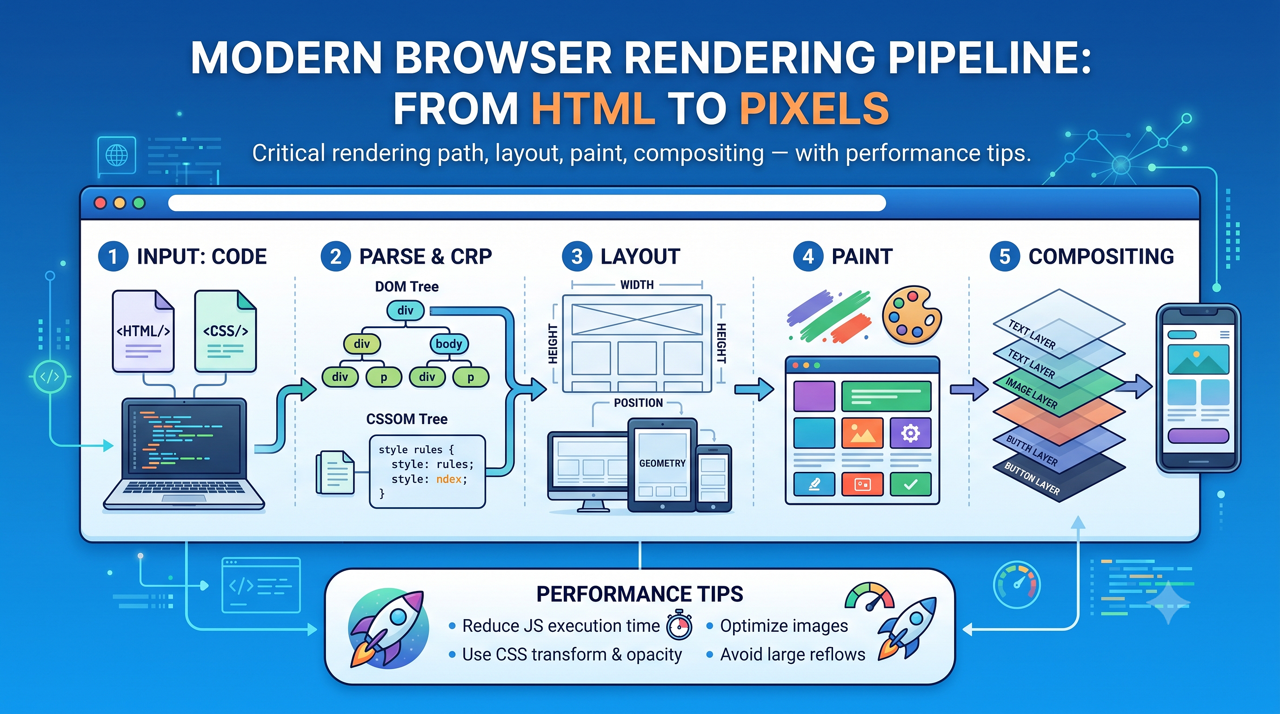 Modern Browser Rendering Pipeline: From HTML to Pixels