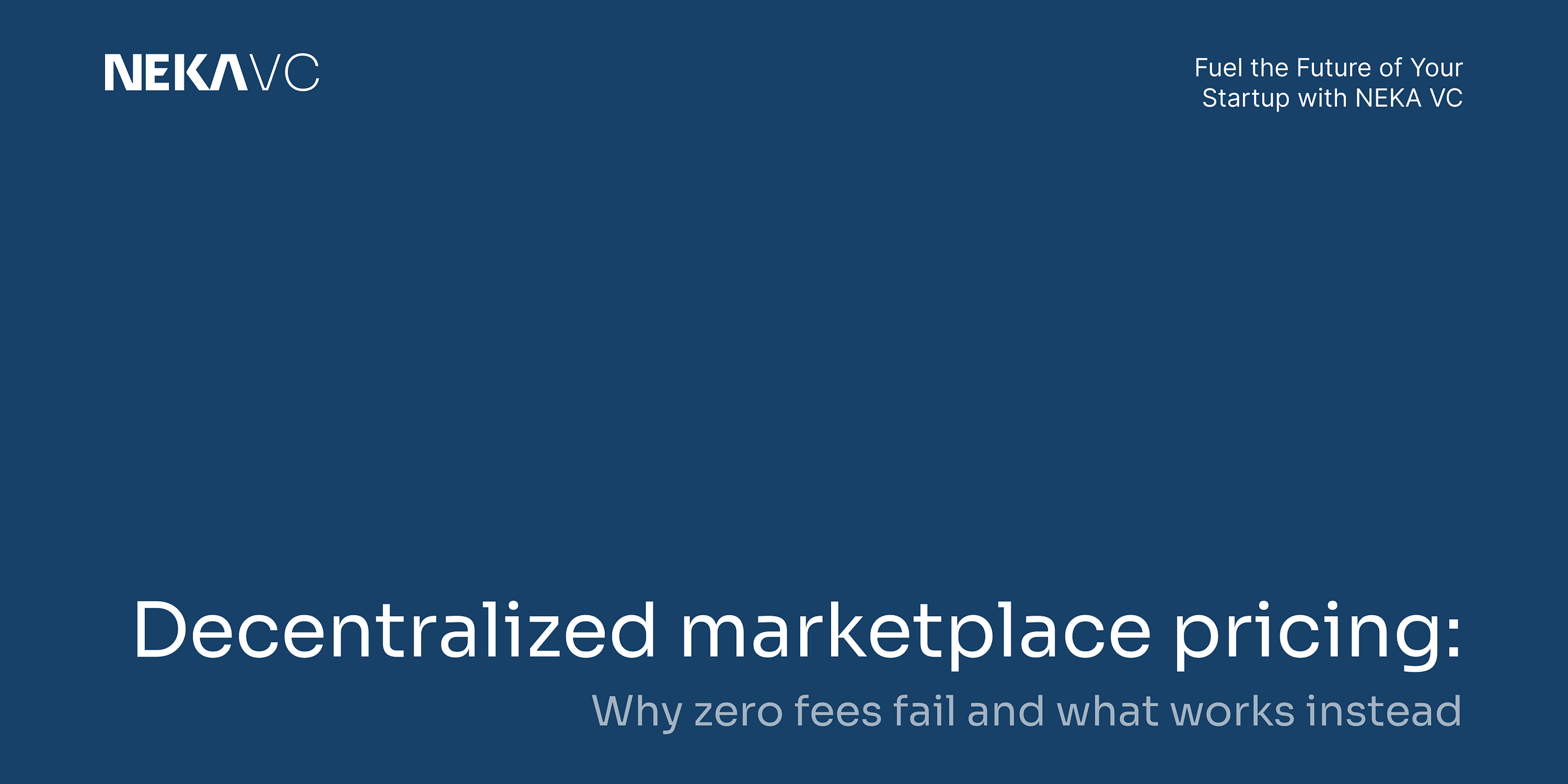 Decentralized marketplace pricing: Why zero fees fail and what works instead