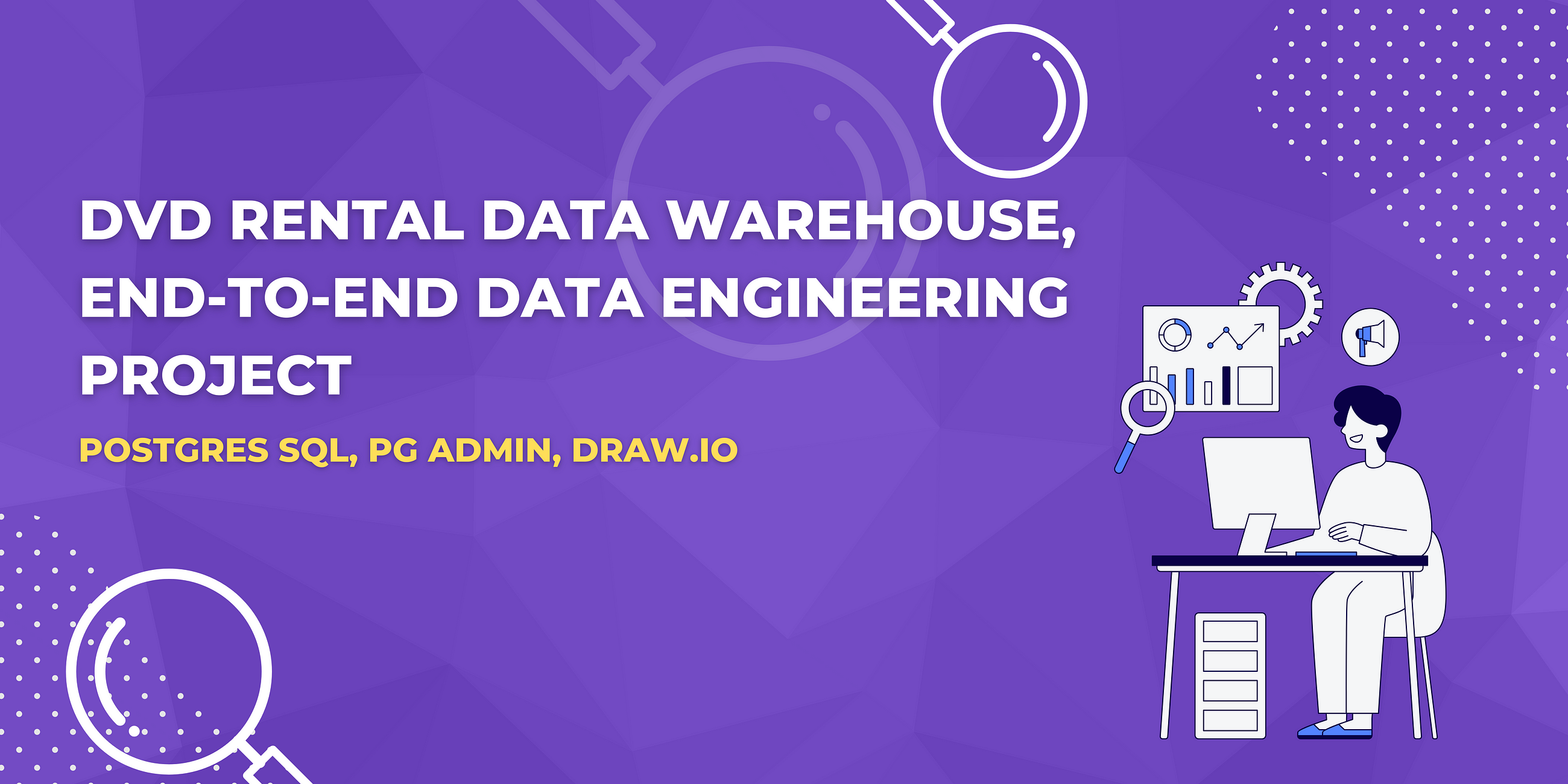 DVD Rental Datawarehouse— End-to-End Data Engineering Project- Postgres SQL, PG Admin, Draw.io.