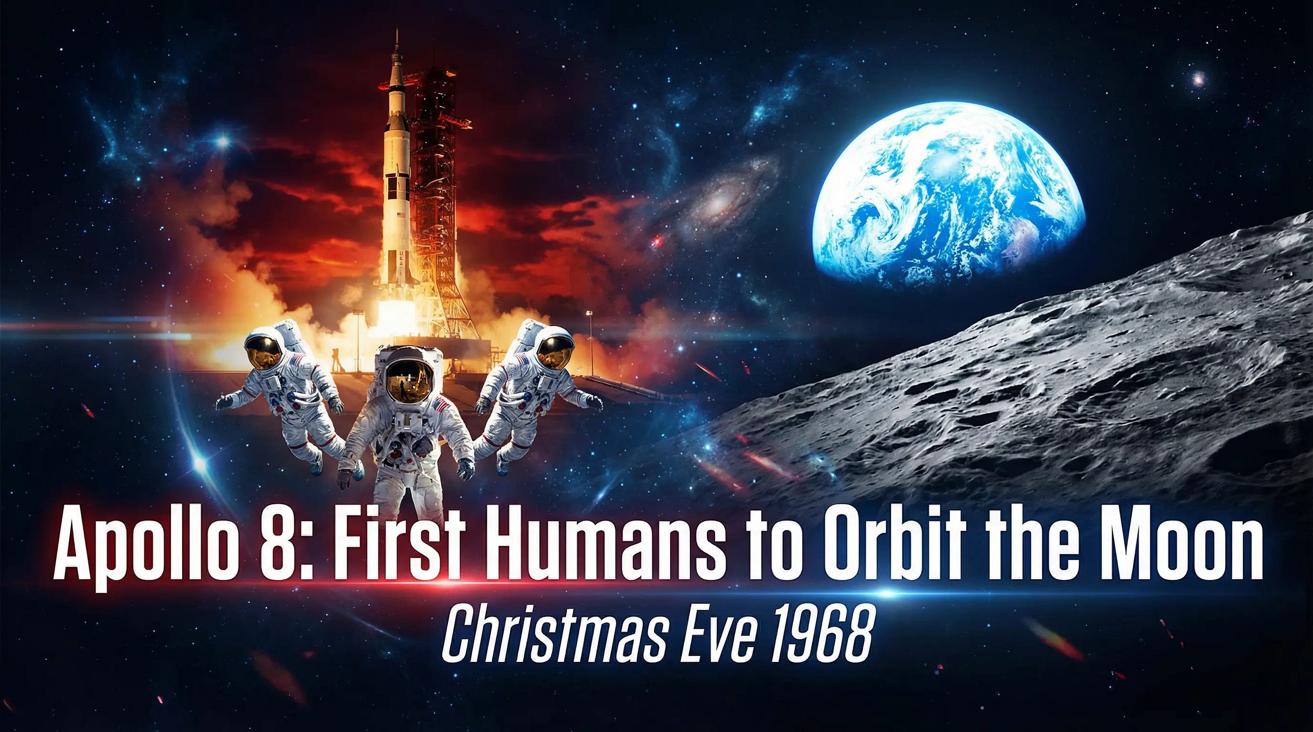 Apollo 8 Christmas Eve 1968 | First Humans to Orbit the Moon and Unite