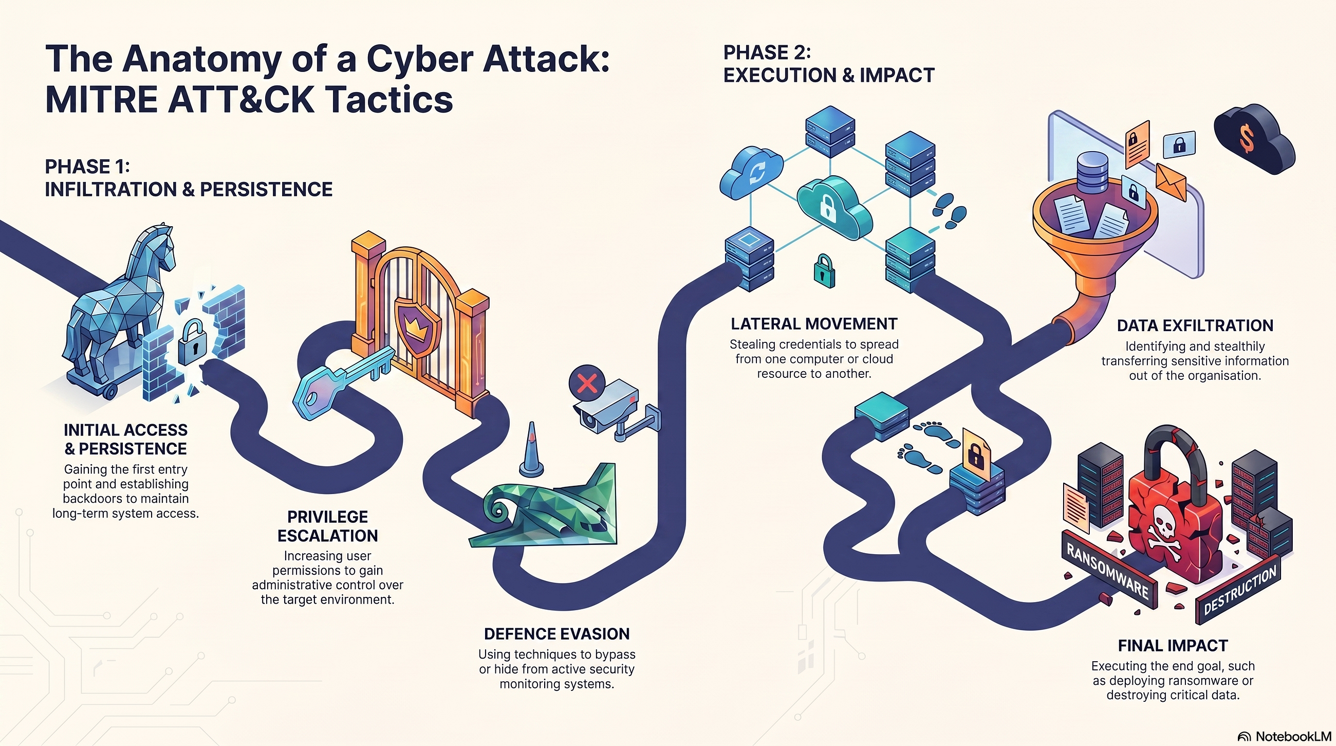Cybersecurity Kill Chain and MITRE ATT&CK Tactics Matrix
