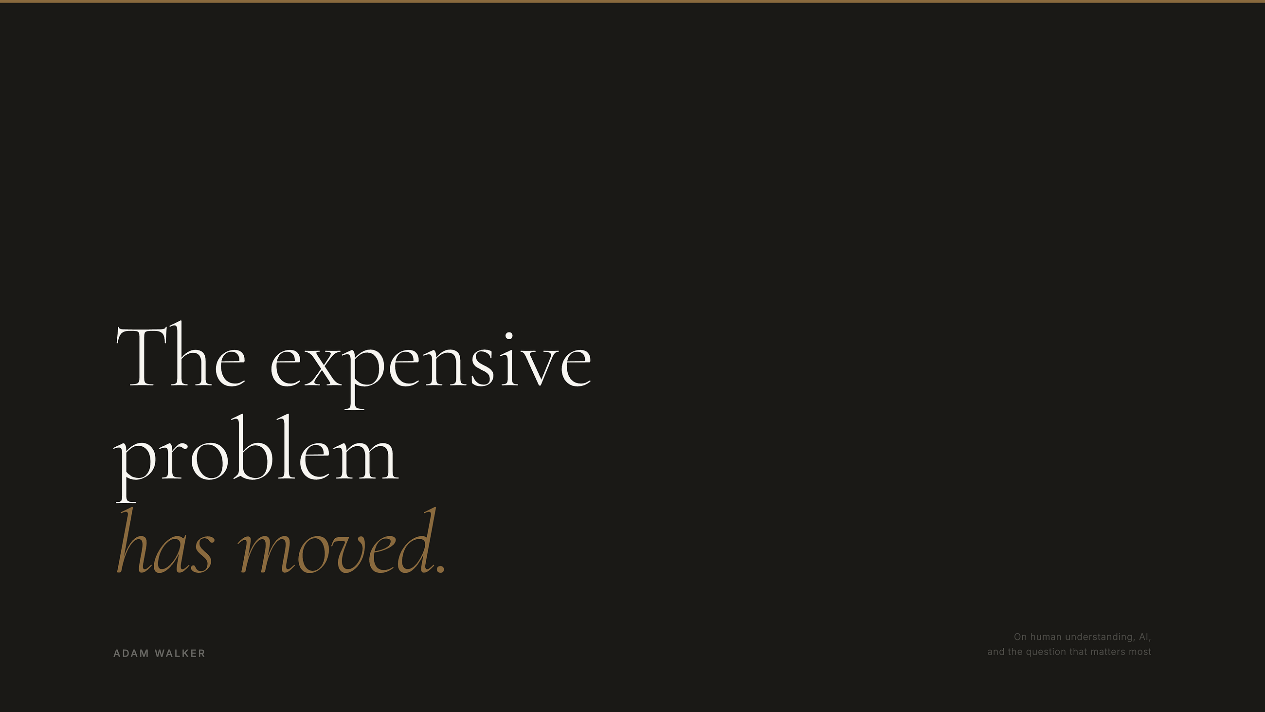 The expensive problem has moved.