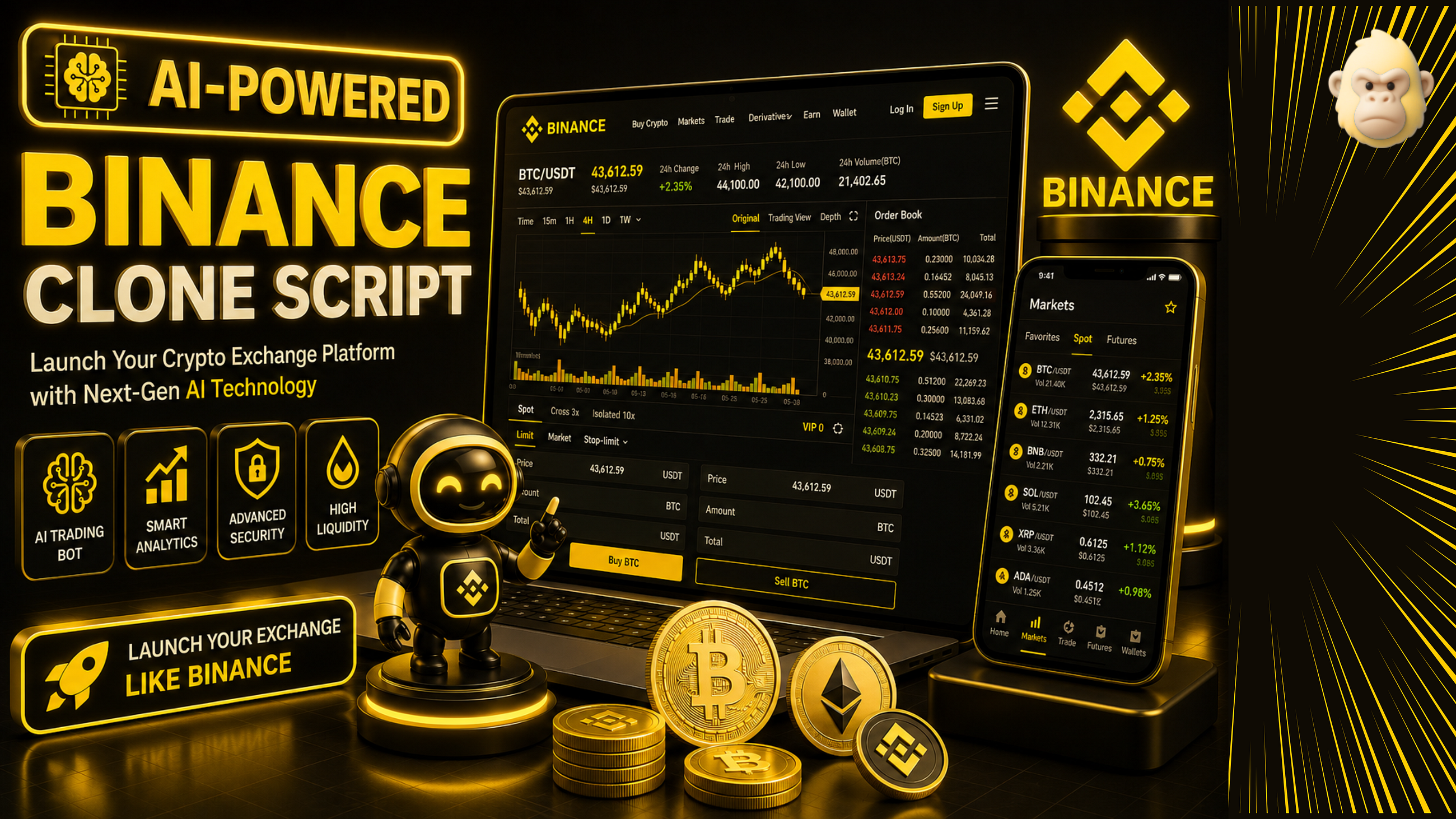 Launch Smart Crypto Exchange with Binance Clone