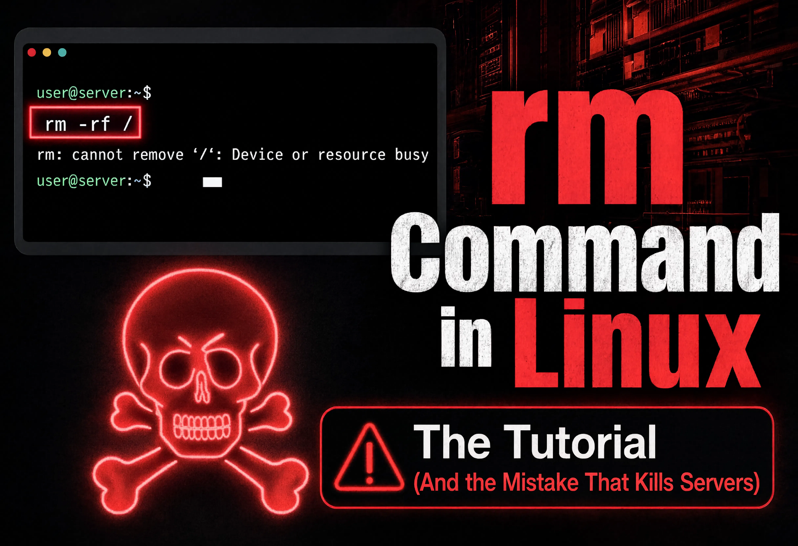 The rm Command in Linux: A Complete Tutorial (And the Mistake That Kills Servers)