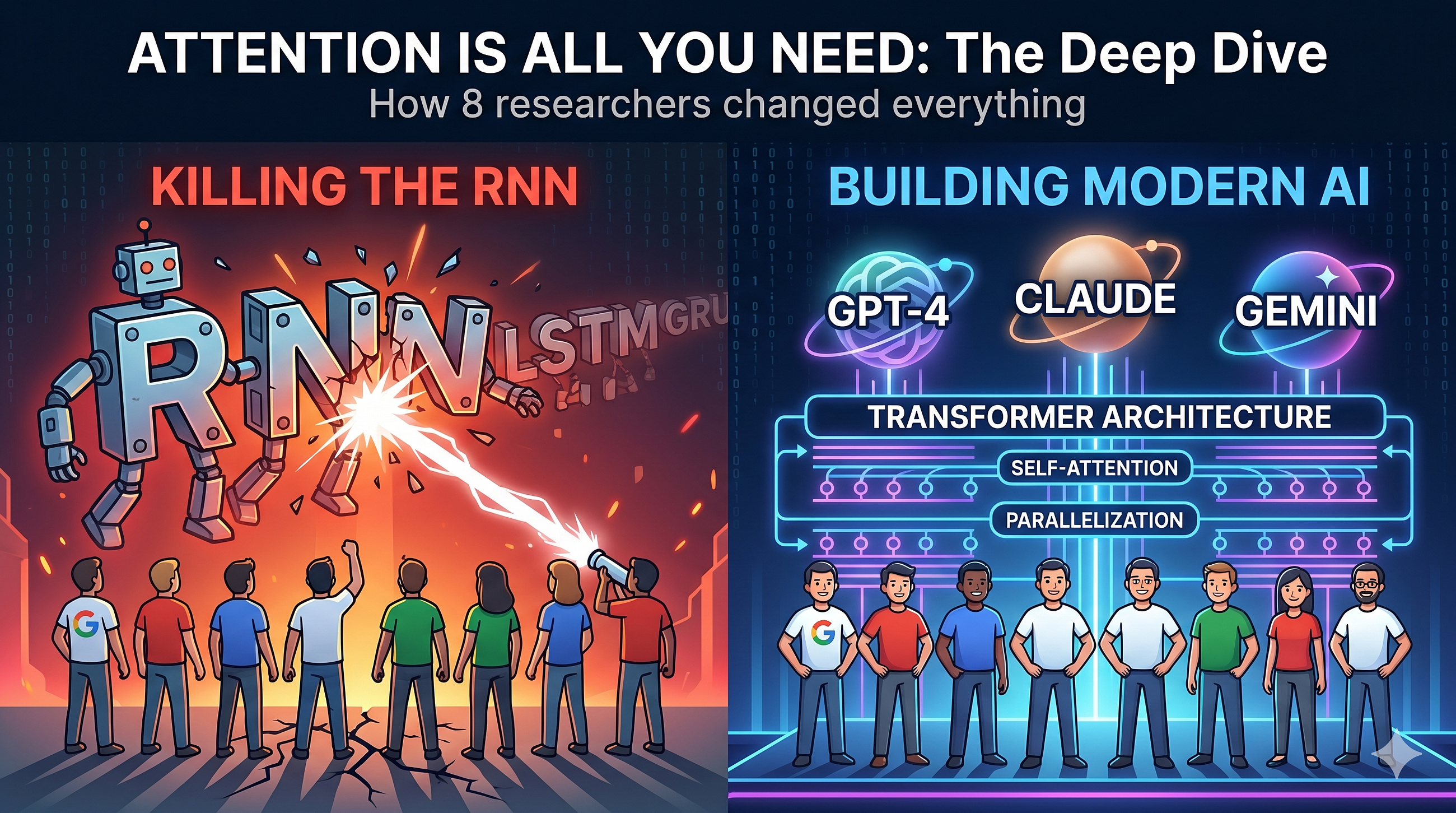 How 8 Researchers Killed the RNN and Built the Foundation of GPT, Claude & Gemini