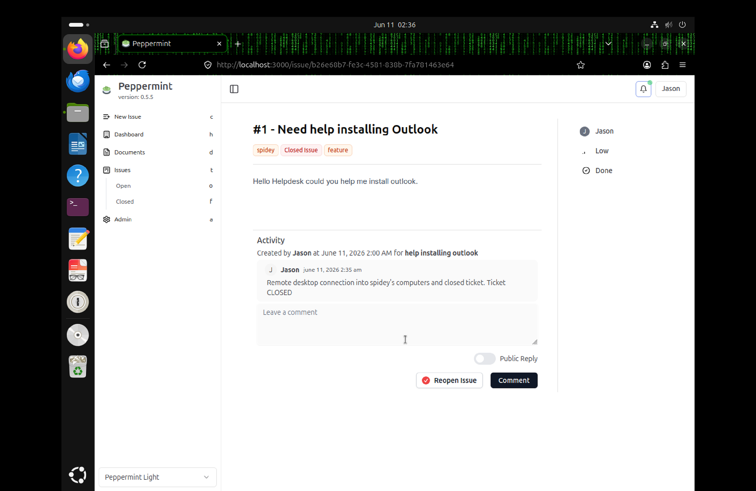 Peppermint Ticketing System and Docker Installation/Configuration