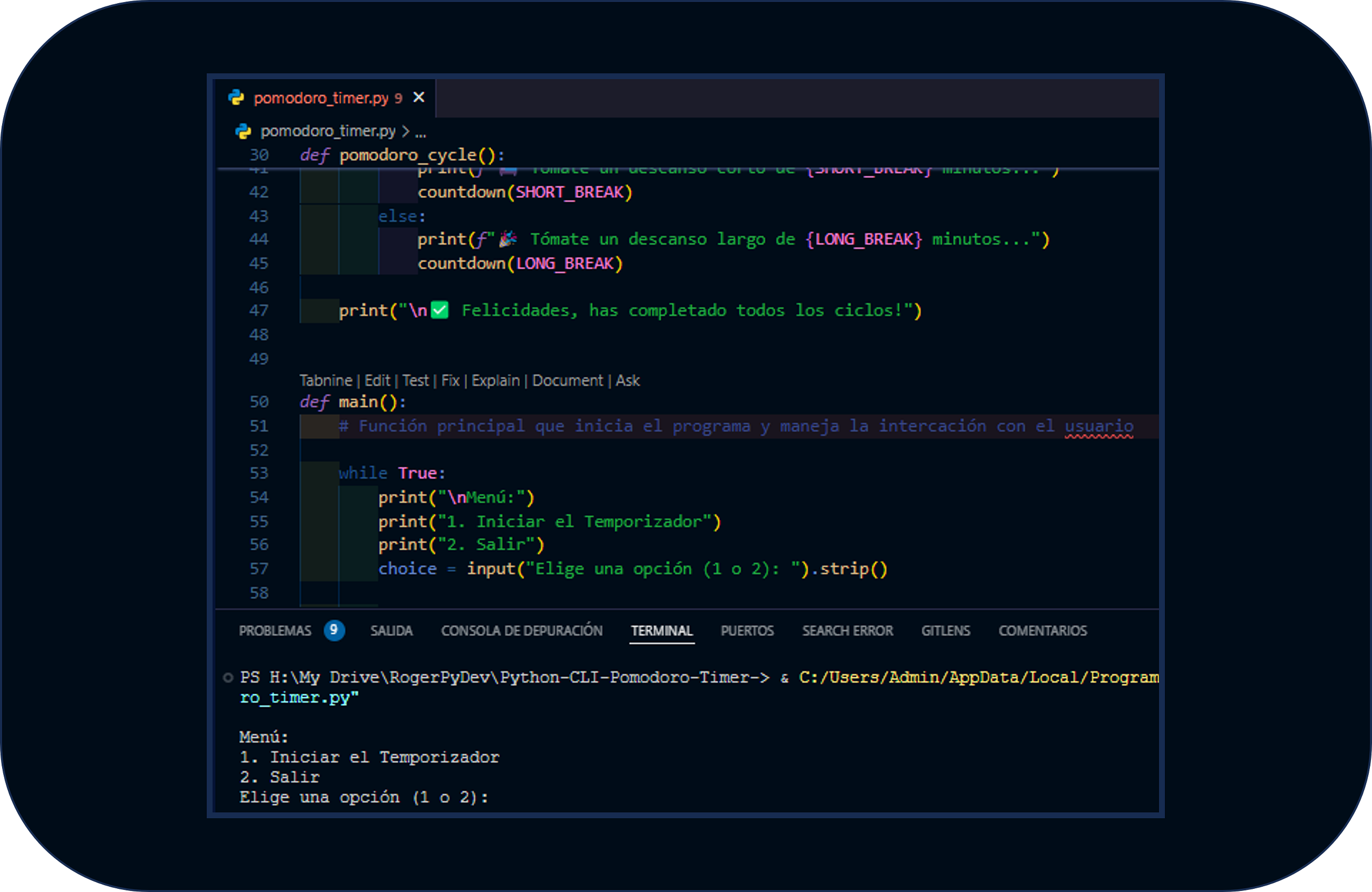 Tutorial Pomodoro Timer CLI en Python