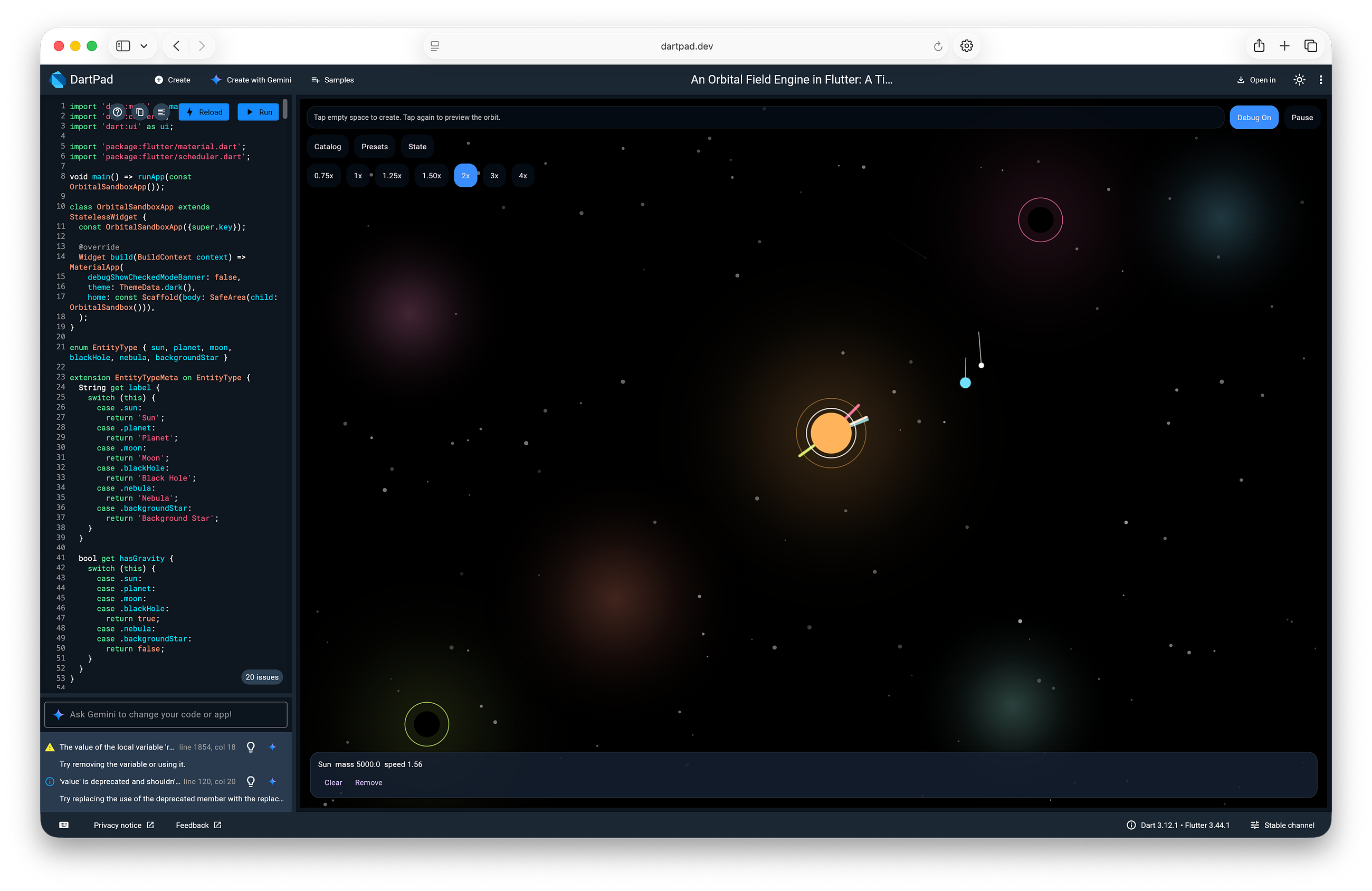 Building an Orbital Field Engine in Flutter: A Tiny Universe You Can T