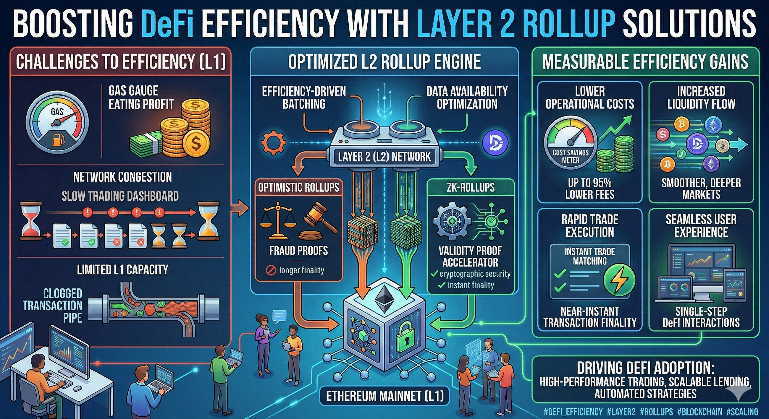 Boosting DeFi Efficiency with Layer 2 Rollup Solutions