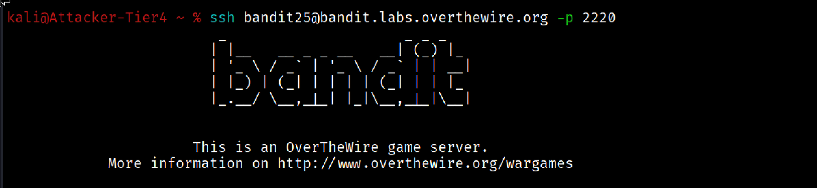 OverTheWire Bandit Walkthrough — Level 25 → 26 | 30-Day Cybersecurity Learning Journey (Day 25)