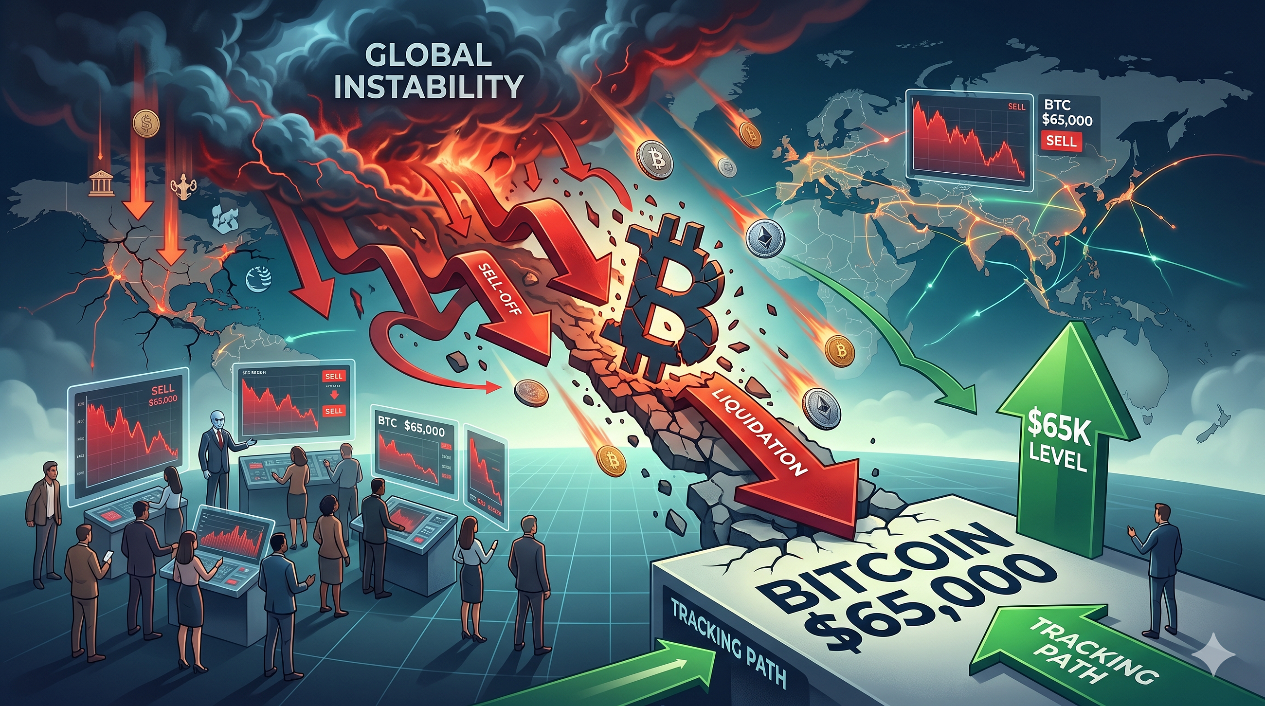 Global Instability Triggers Crypto Sell-Off: Tracking Bitcoin’s Path to the $65k Level