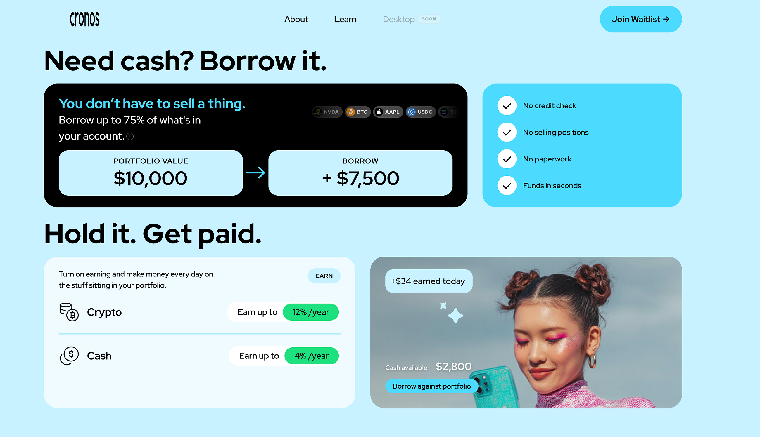 What the Cronos Homepage Explains About Borrowing, Earning and Holding
