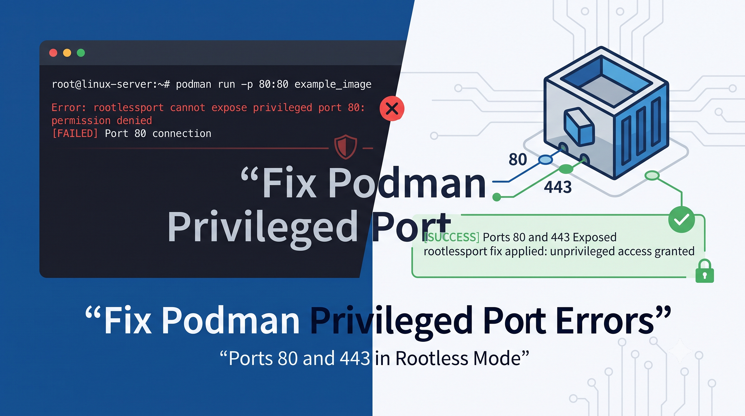 How to Fix “rootlessport cannot expose privileged port 80” in Podman