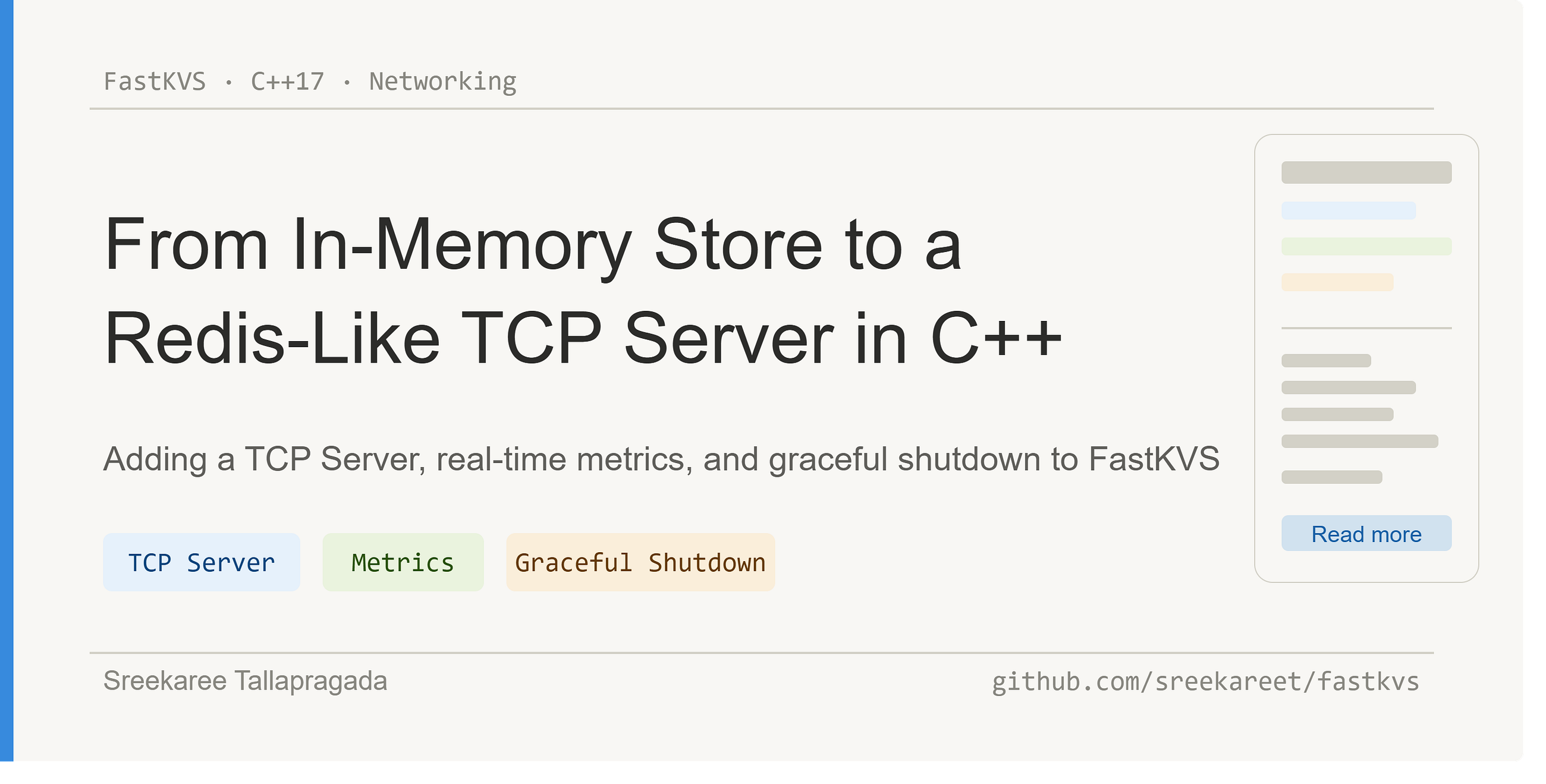 From In-Memory Store to a Redis-Like TCP Server in C++