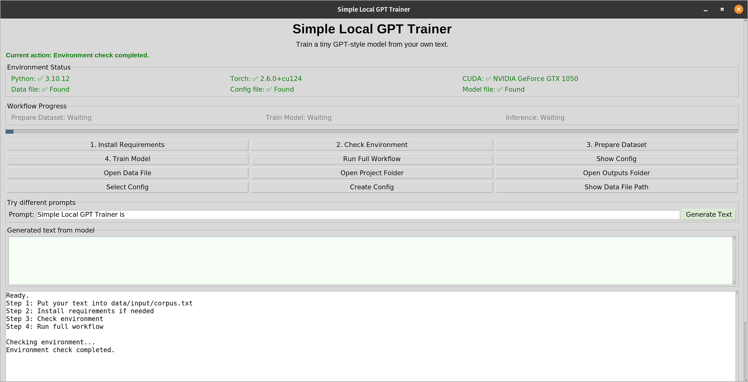 Train a Tiny GPT-Style Model From Your Own Text — With a Simple Local GUI