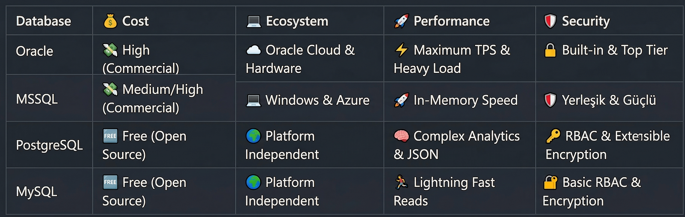 The Secret of Million-Dollar Systems: Which Database?