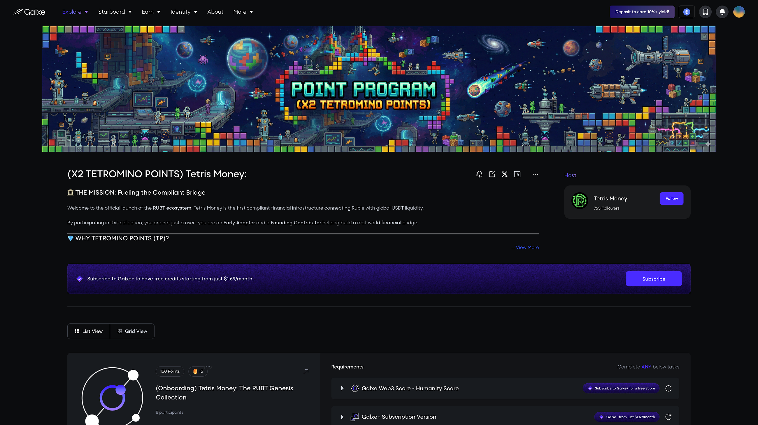 Tetris Money: Your Ultimate Guide to the Point Program and Galxe Quests