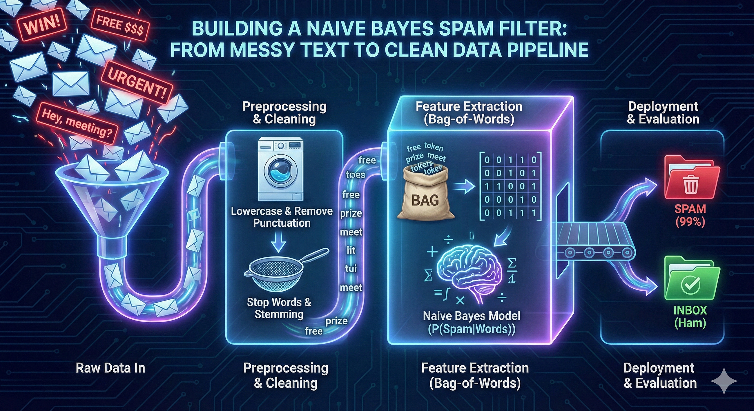 End-to-End SMS Spam Detection Using NLP and Naive Bayes