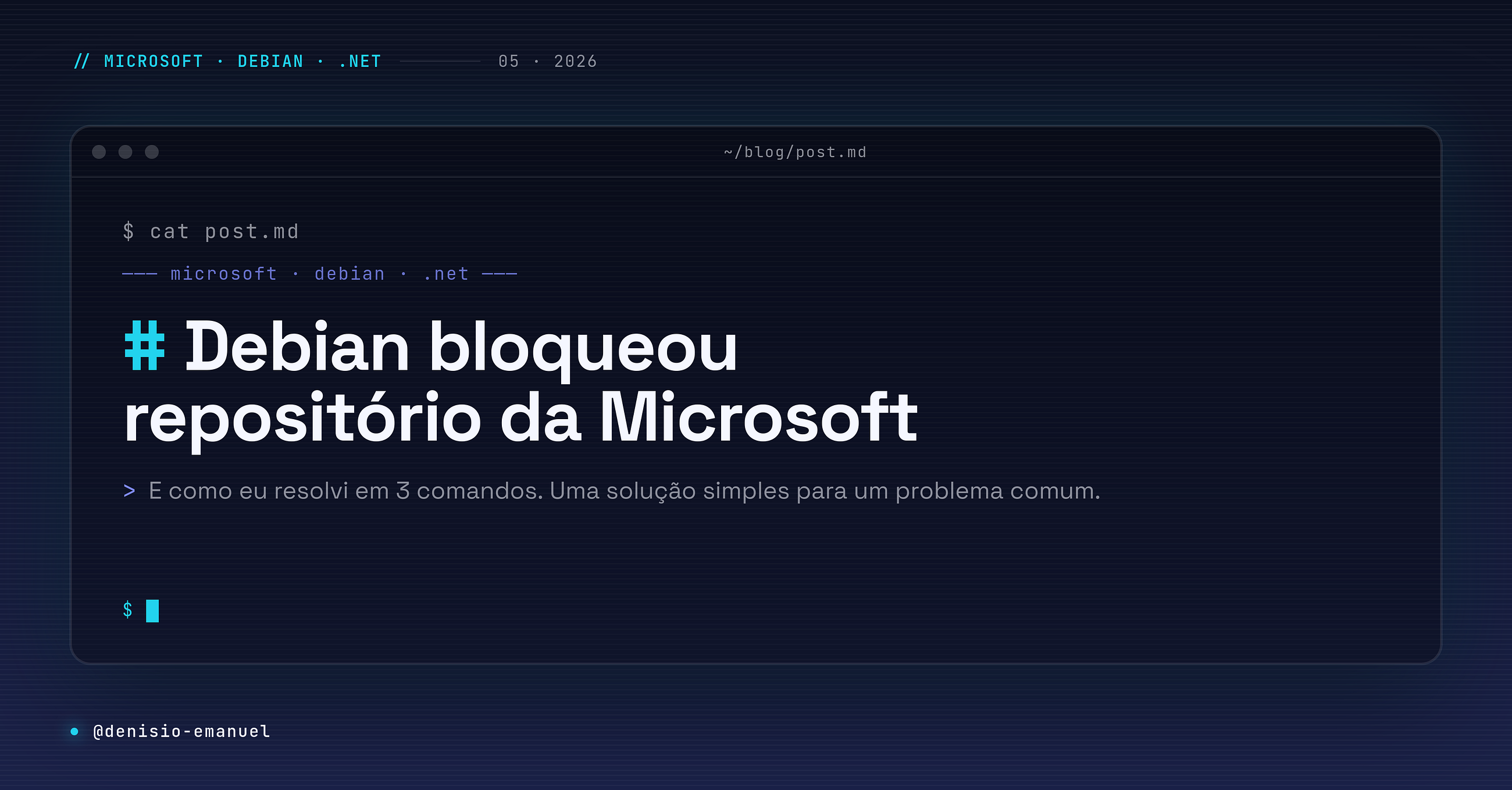 Debian bloqueou repositório da Microsoft — e como eu resolvi em 3 comandos
