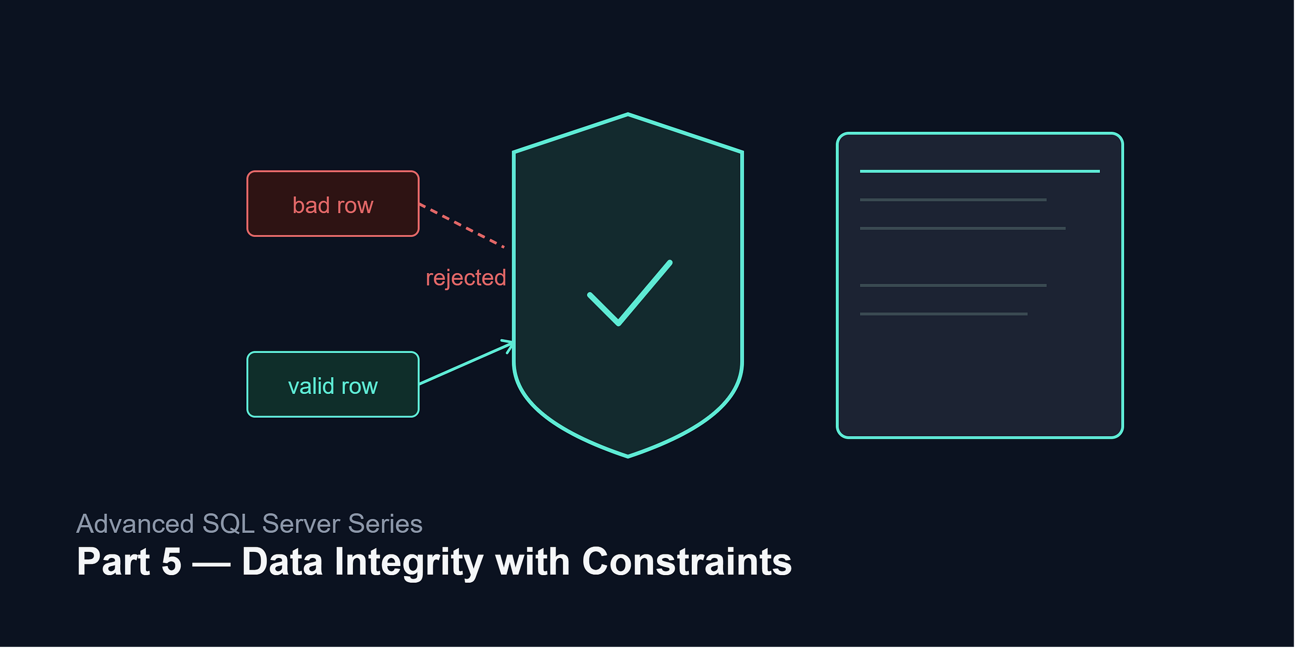 Advanced SQL Server Series — Part 5: Ensure Data Integrity with Constraints (Your Last Line of…