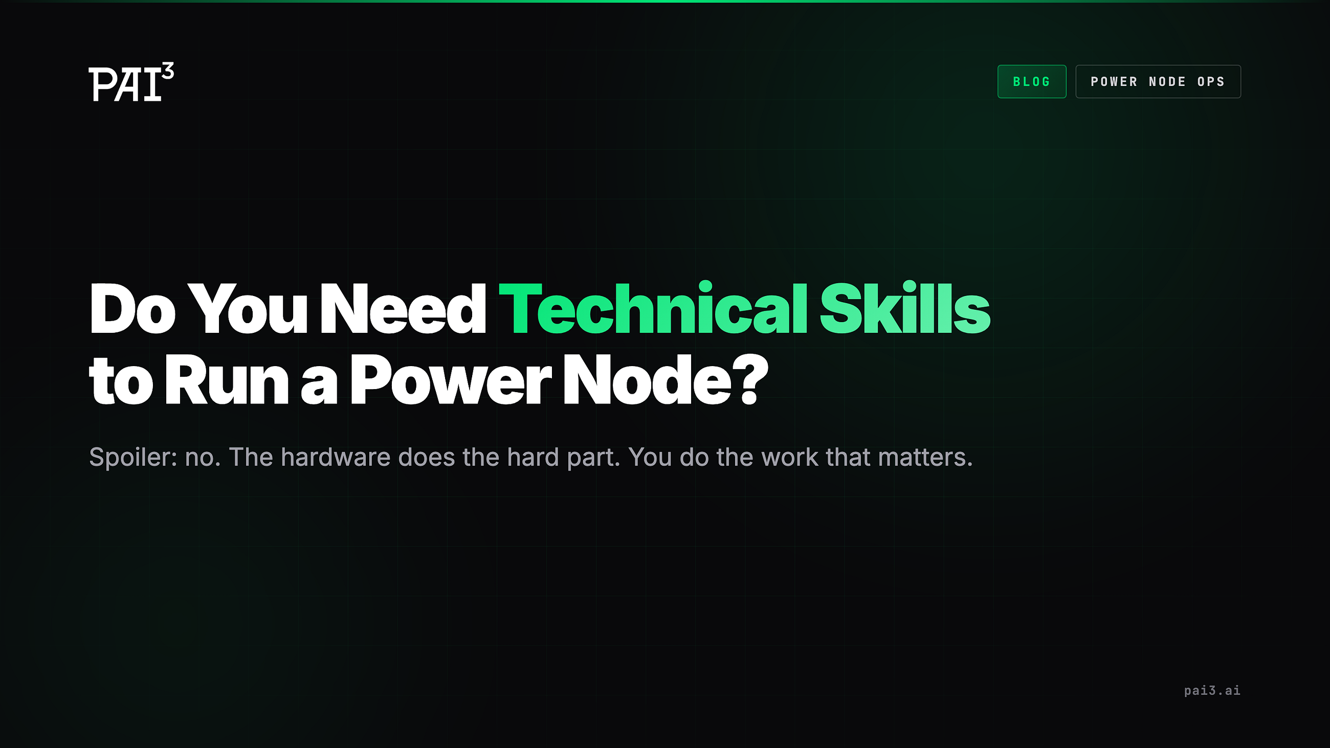 Do You Need Technical Skills to Run a Power Node?