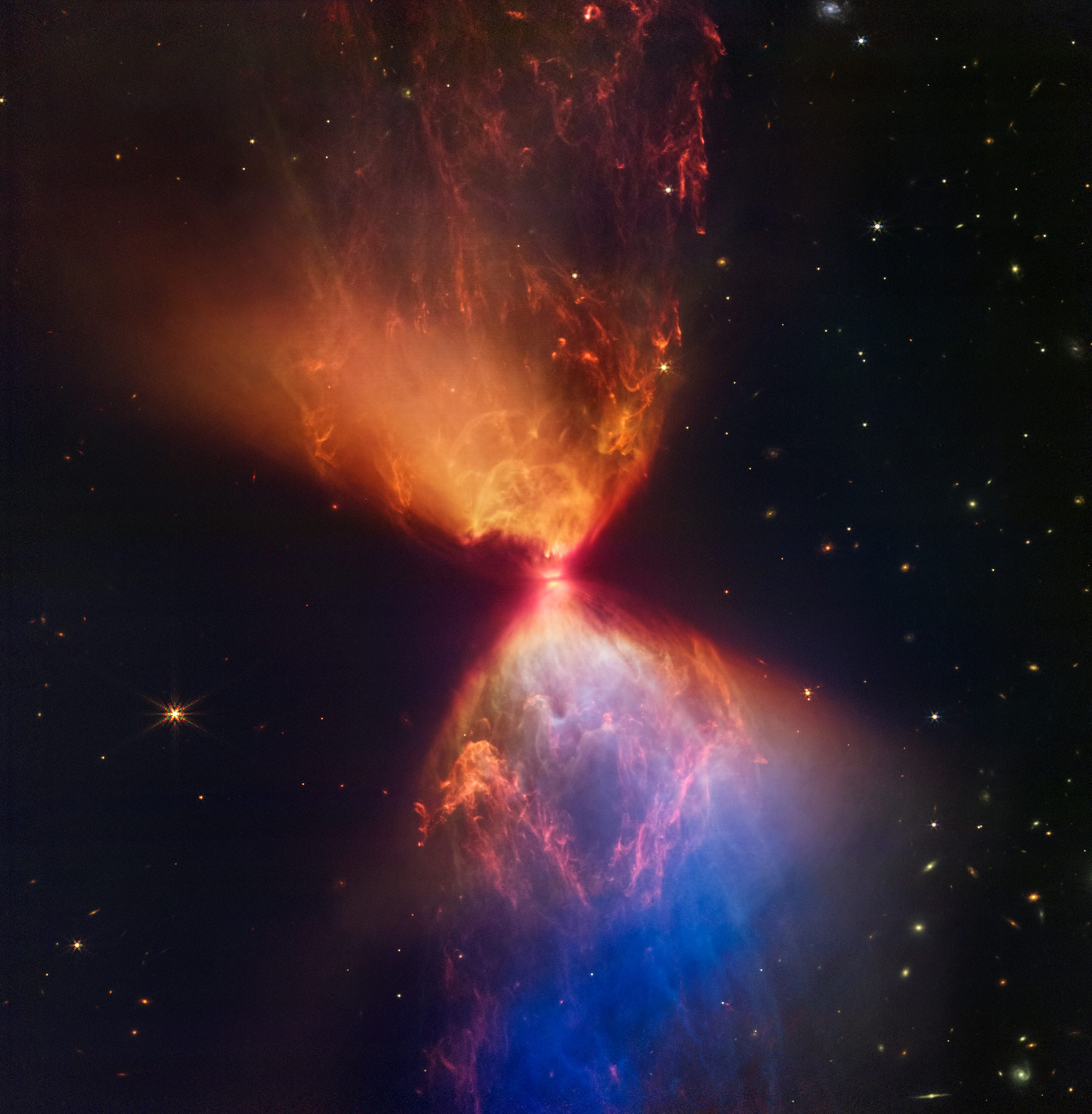 Webb’s telescope took an amazing photo of a fiery hourglass. What does