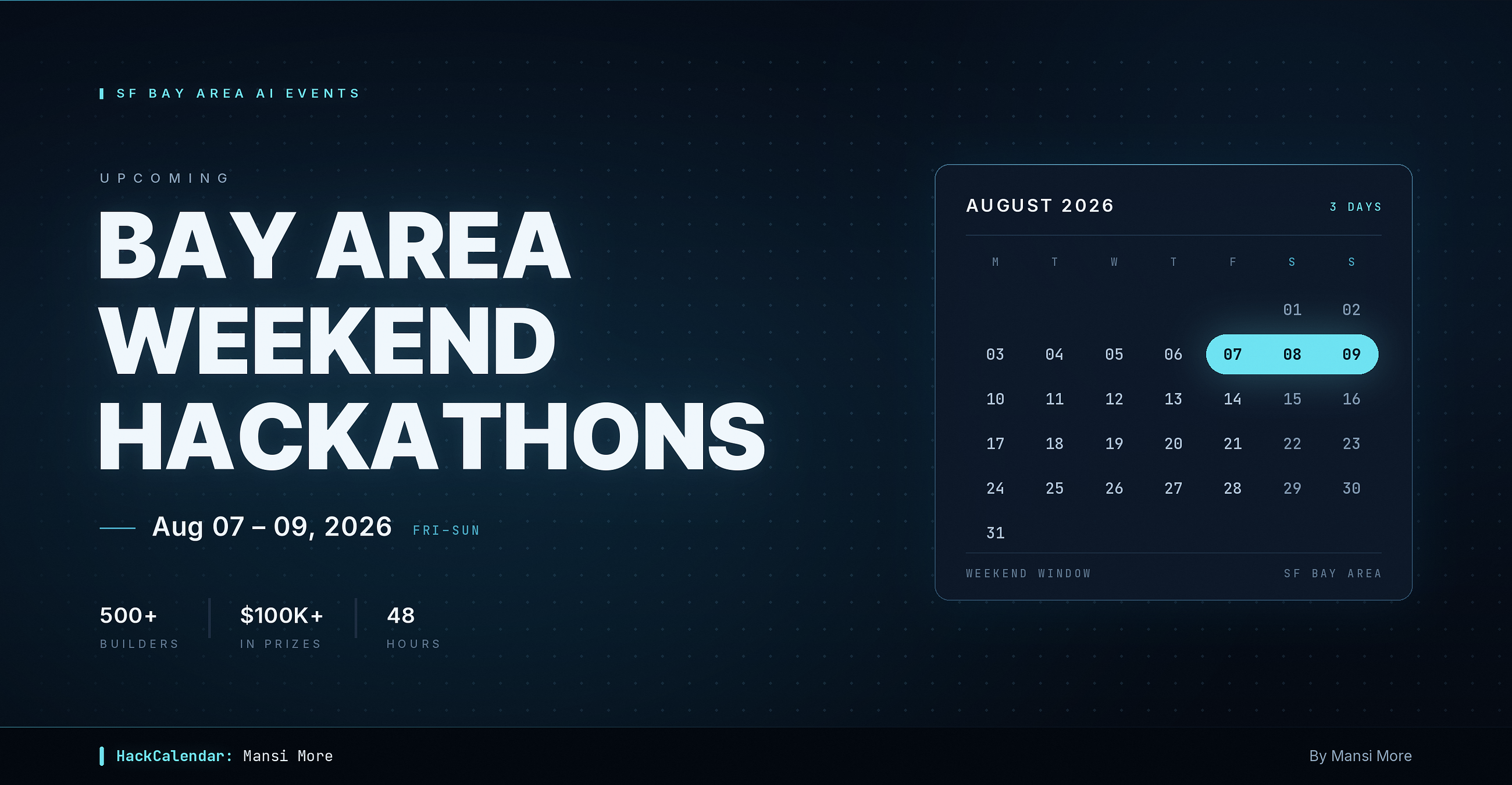 HackCalendar: Must-Attend SF Bay Area AI Hackathons This Weekend (Aug 07–09)