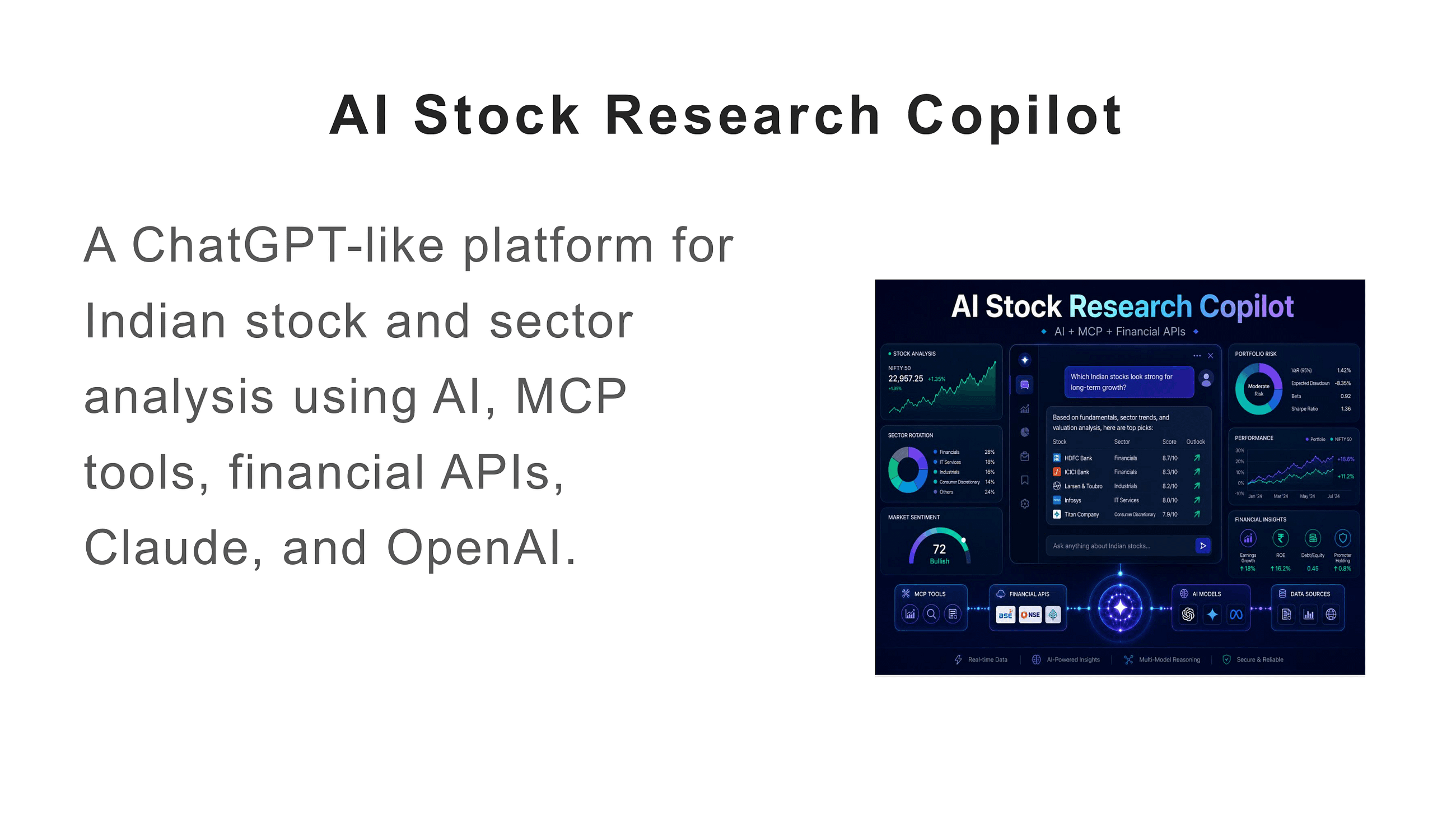We recently built an AI-Powered Stock Research & Analysis Platform for Indian stock and sector…