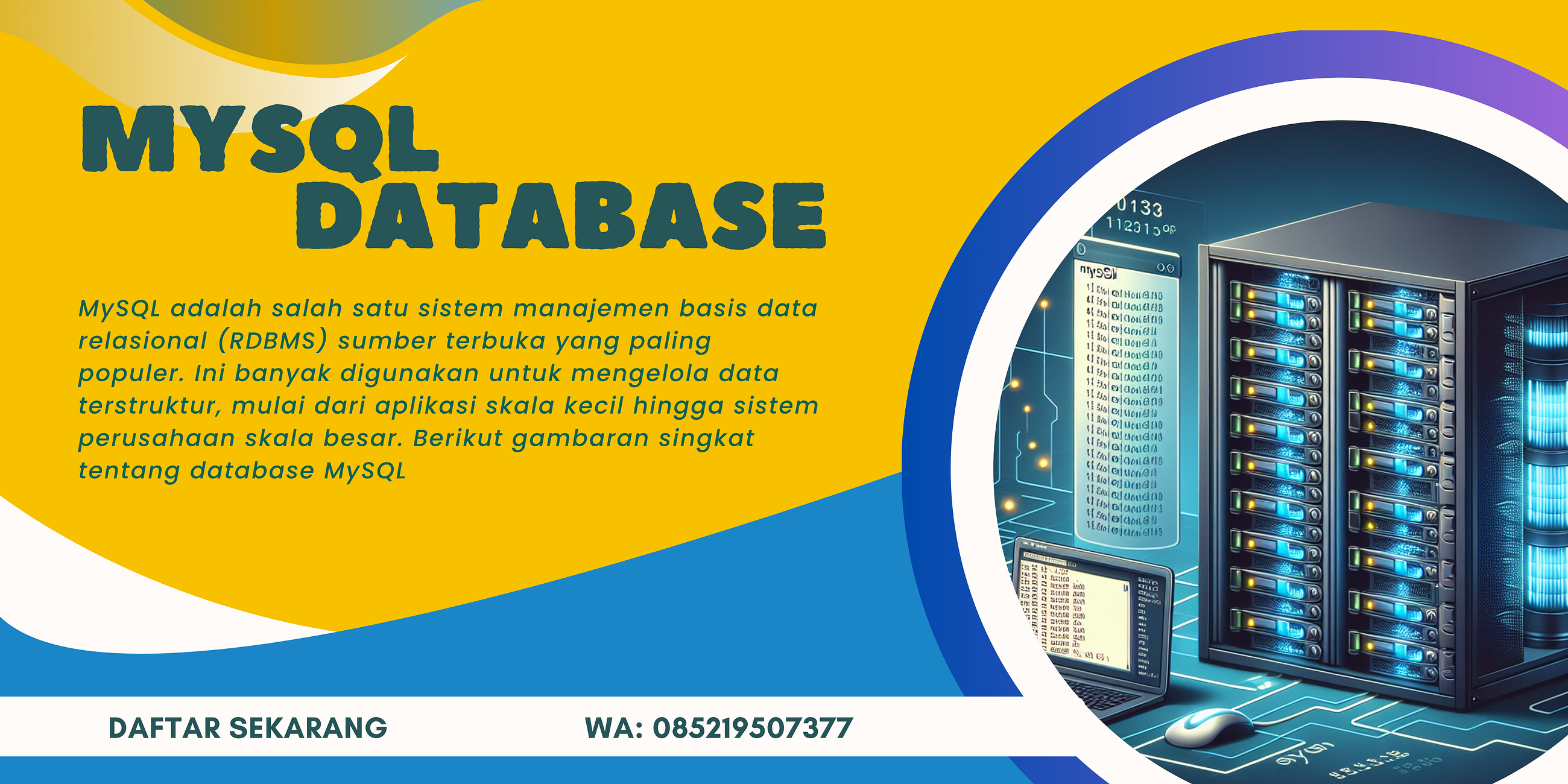 085219507377 (WA) Training MySQL Database Untuk Guru Areta Training Center Pidie