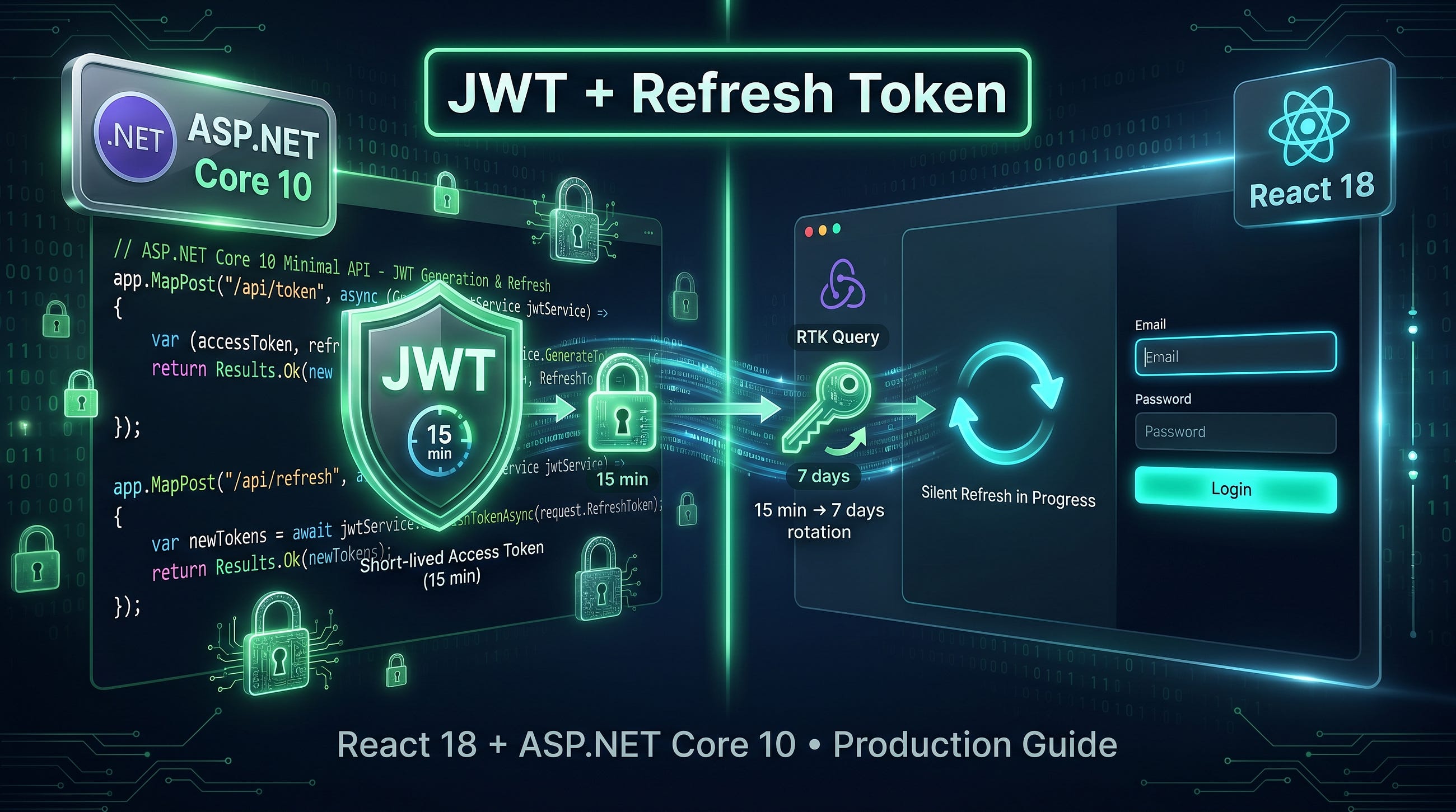 JWT + Refresh Token Authentication in React 18 + ASP.NET