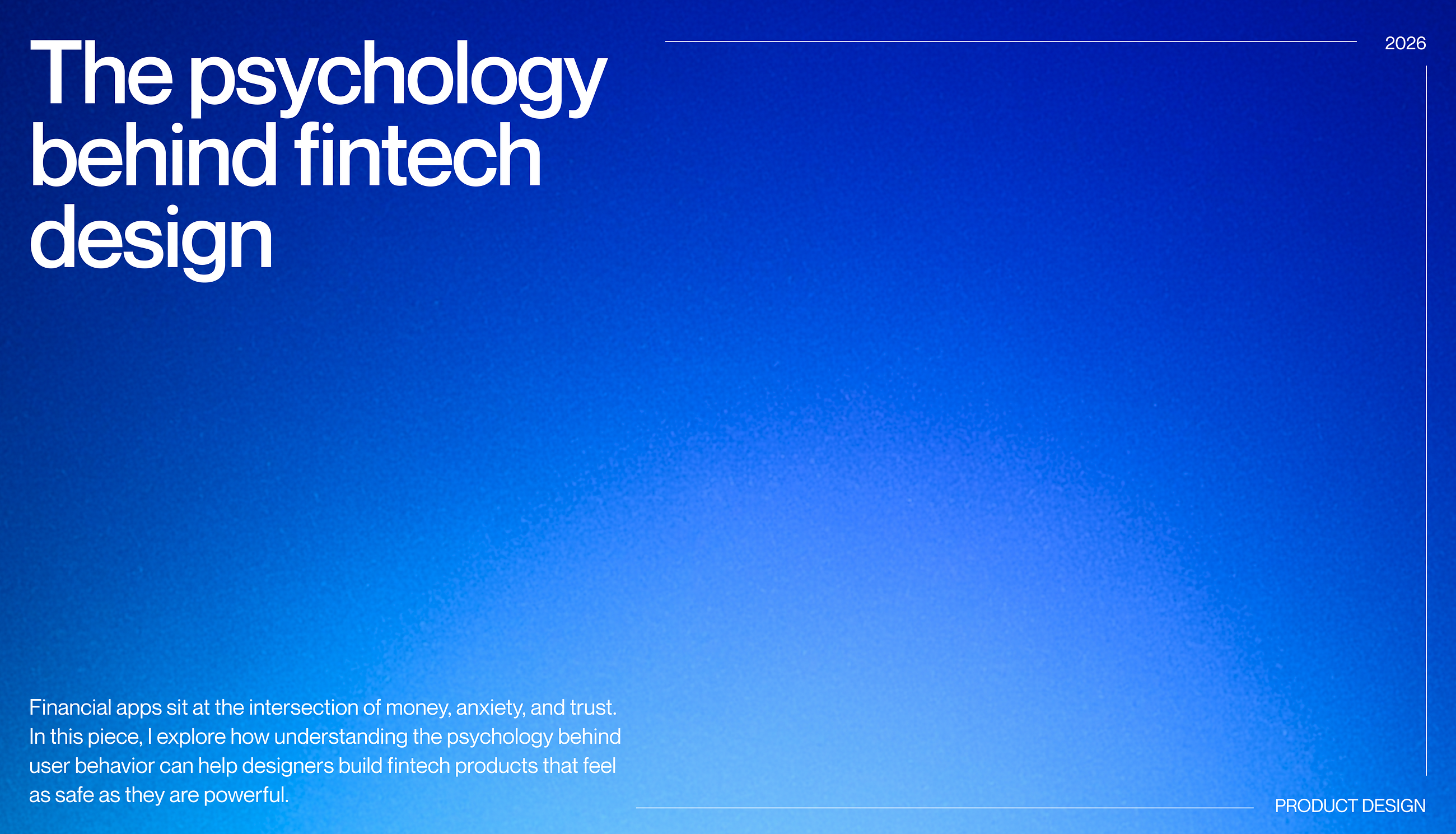 The psychology behind fintech design