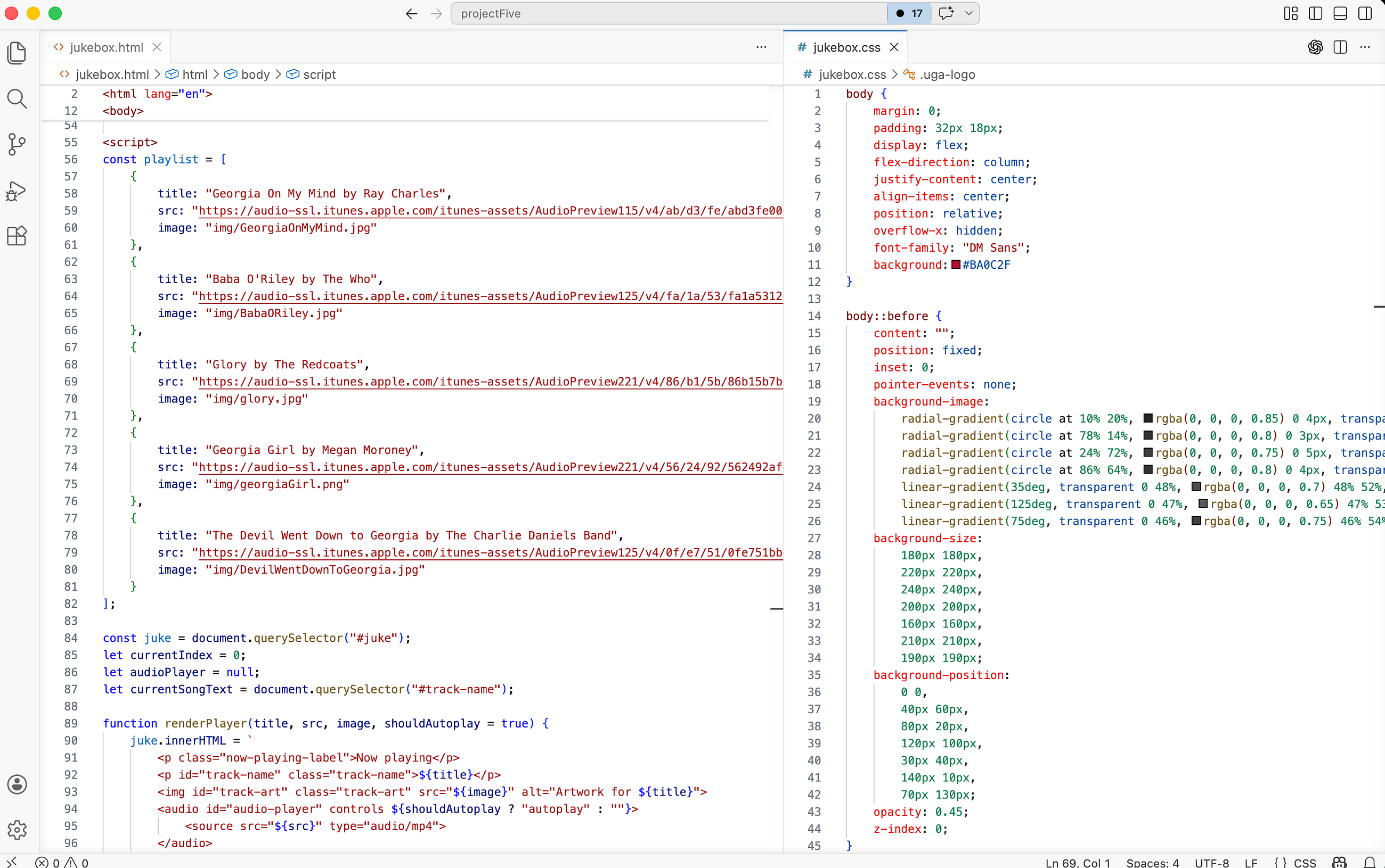 Advanced Web Development Jamboree Jukebox Project