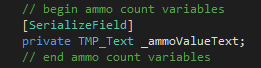 UIManager variables for ammo count