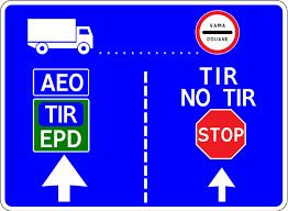 Specific road sign for TIR vehicles