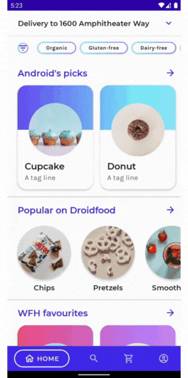 Gif that shows the disambiguation dialog, the options are Droidfood and malicious apps