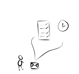 Image depicting sticky figure that takes initiative