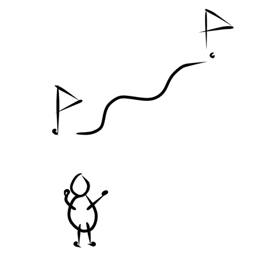 Image depicting a sticky figure thinking about his goal