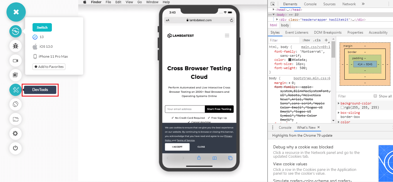 *Src: Chrome Dev Tools For Android On LambdaTest*