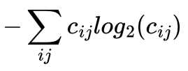 Sum of the multiplication of the values of the GFLM by their logarithm.
