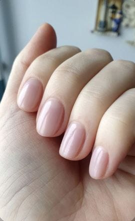 Sheer-blush summer nails