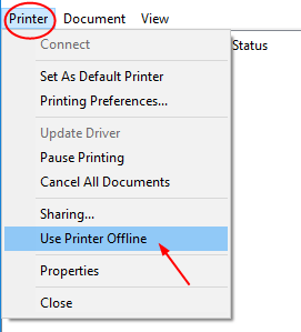Use Printer Offline