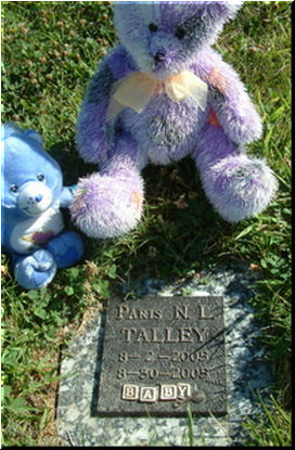 Paris Talley’s headstone in a Ohio cemetery.