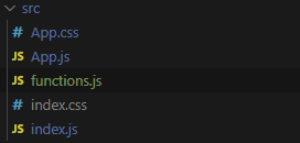 Image of the function.js file being added to the src folder