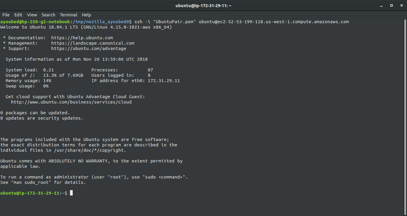 Connect to the EC2 instance